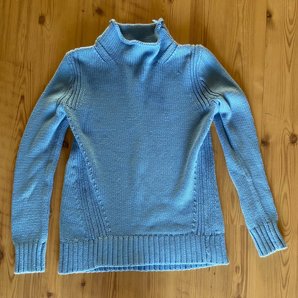 Classic Cowl Neck Sweater - Blue